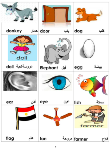 كلمات انجليزية للمبتدئين للاطفال 1