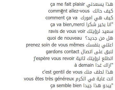 الجمل الأكثر استعمالا في اللغة الفرنسية
