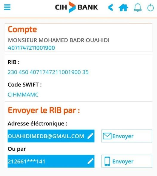 سويفت كود بنك المغرب cih 
