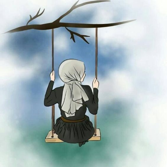 خلفيات واتس اب للبنات محجبات كرتون2
