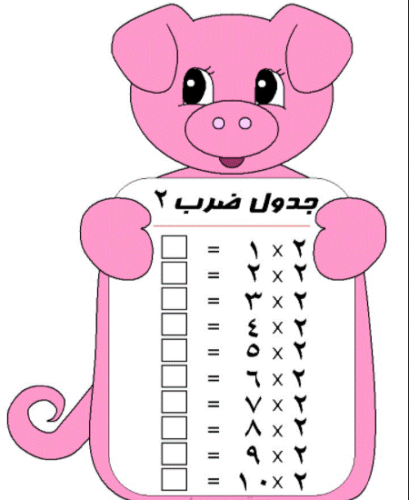 2جدول الضرب بالعربي