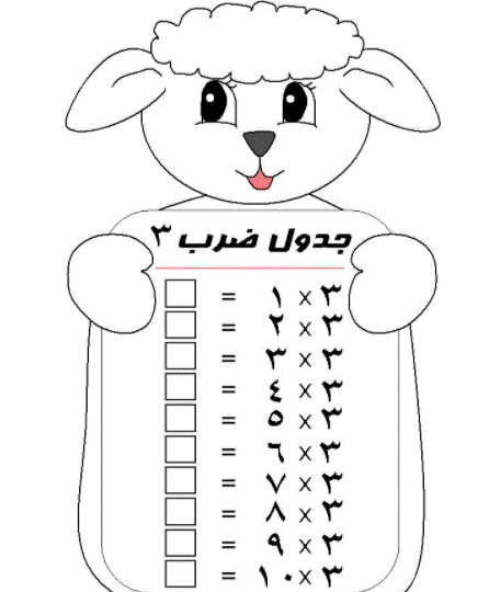 3جدول الضرب بالعربي