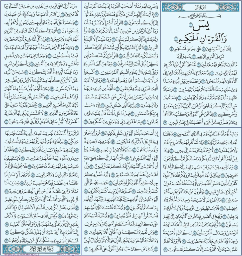 فوائد قراءة سورة يس