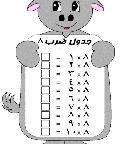 8جدول الضرب بالعربي