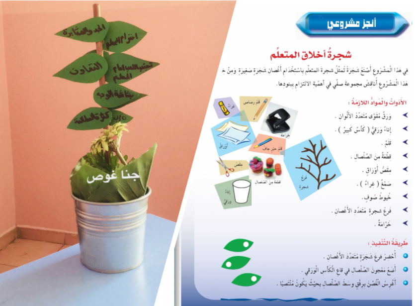 مطوية عن مكارم الأخلاق ثالث ابتدائي