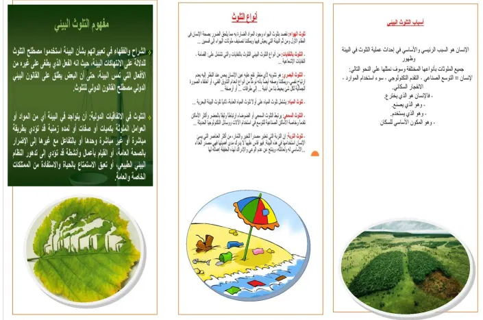 مطويات عن البيئة والتلوث2