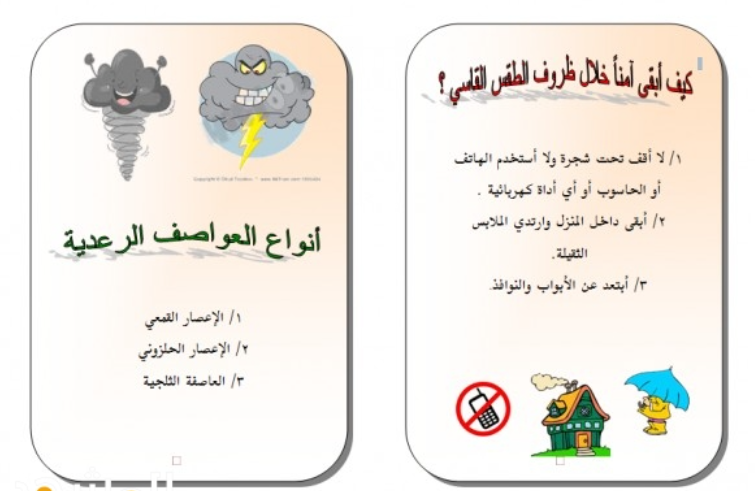 مطوية عن الطقس علوم ثالث ابتدائي1