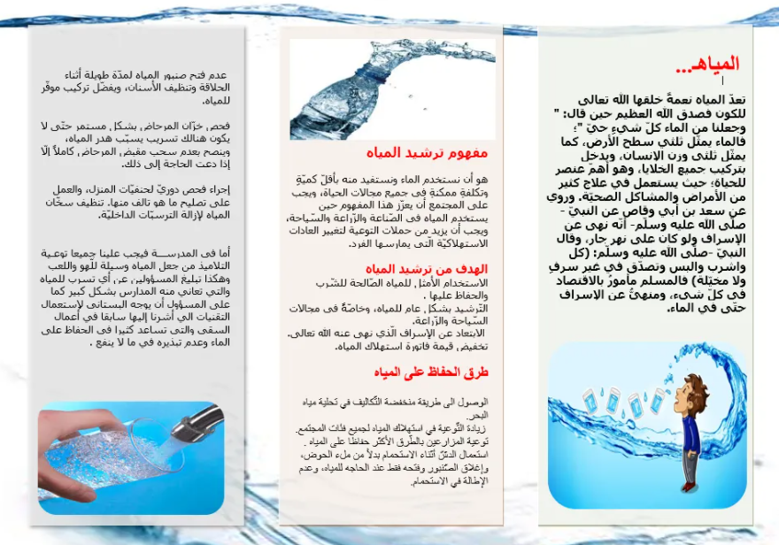 مطوية عن ترشيد استهلاك الماء والكهرباء4