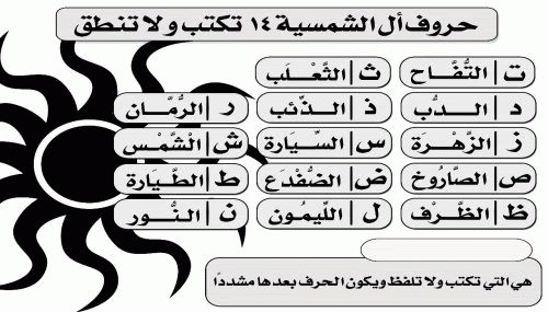 كلمات لام شمسية