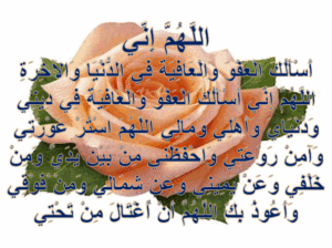اللهم نسالك العفو والعافيه في الدنيا والاخره