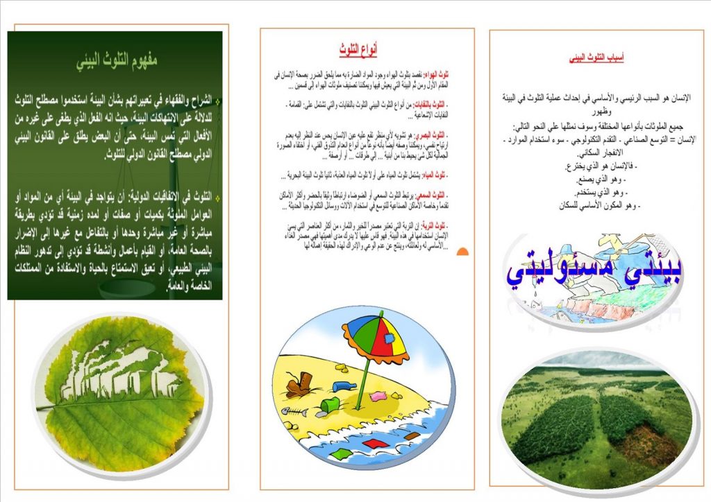 مطويات عن البيئة النظيفة ١