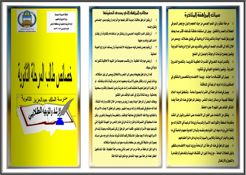 مطـويات عن خصائص النمو للمرحلة الثانوية 2