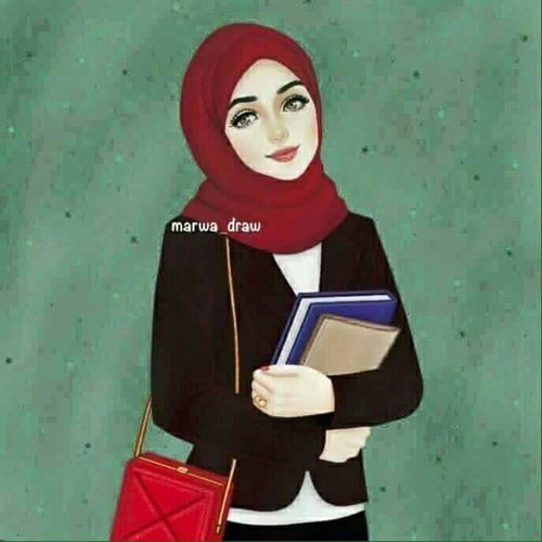 خلفيات واتس اب للبنات محجبات كرتون 3