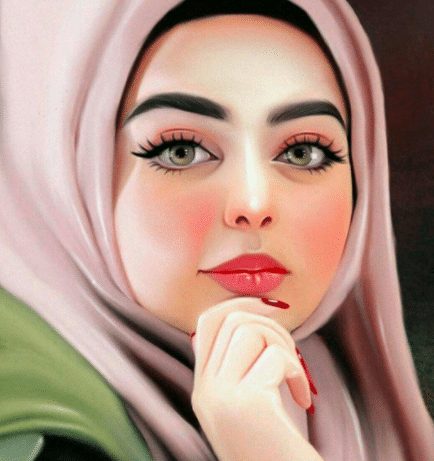 خلفيات واتس اب للبنات محجبات كرتون 5