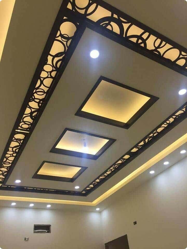 جبس بورد ريسبشن مستطيل ١