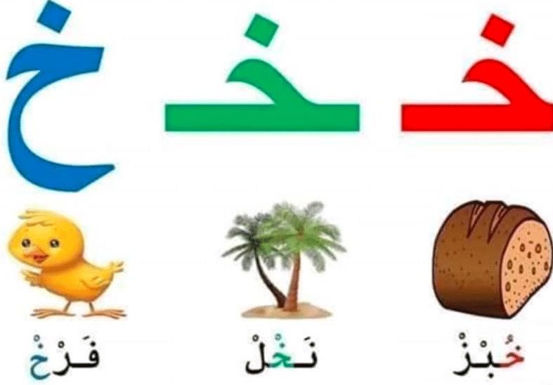 اشكال حرف الخاء