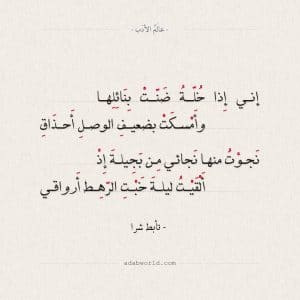 قصيدة مدح تأبط شرا