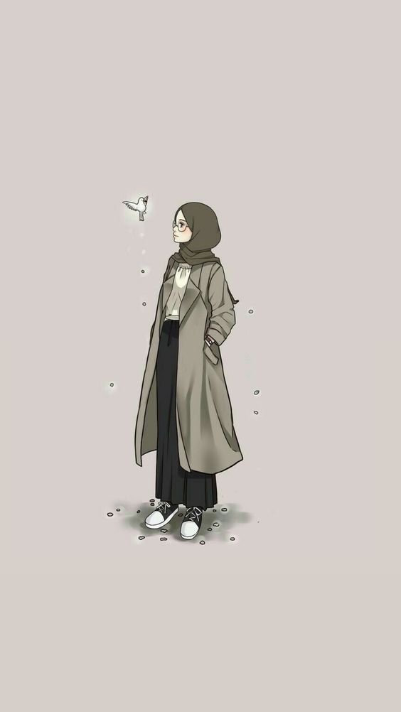 2خلفيات واتس اب للبنات محجبات كرتون