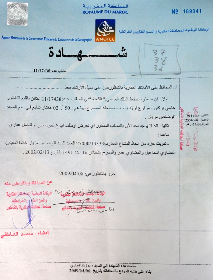 نموذج شهادة الملكية