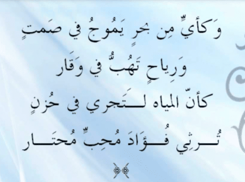بيت شعر عن الوقار