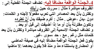 امثلة عن الجملة الواقعة مضاف اليه