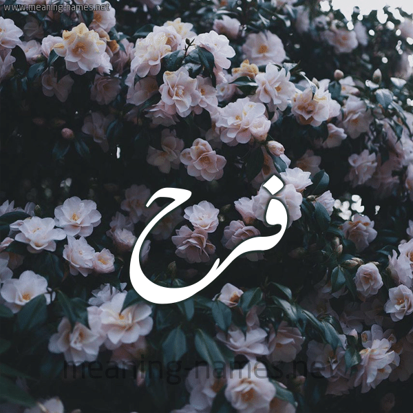 اسم فرح مزخرف بالورد 1