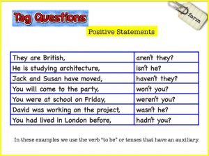 امثلة على قاعدة question tag