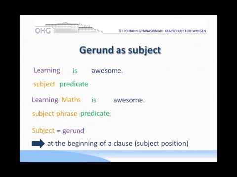 امثلة على قاعدة gerunds as subjects
