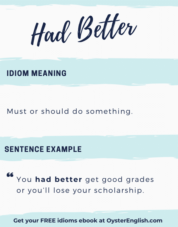 امثلة على قاعدة had better