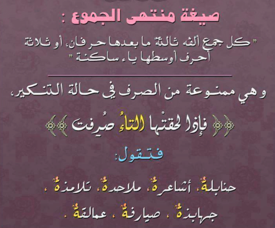 صيغة منتهى الجموع