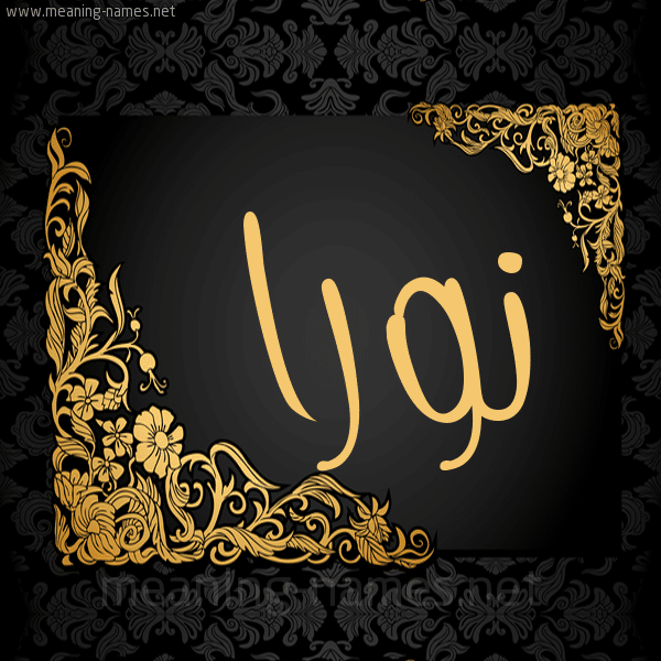 اسم نورا مزخرف بالذهب5