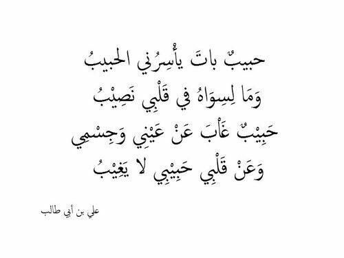 شعر الامام علي عن الحب