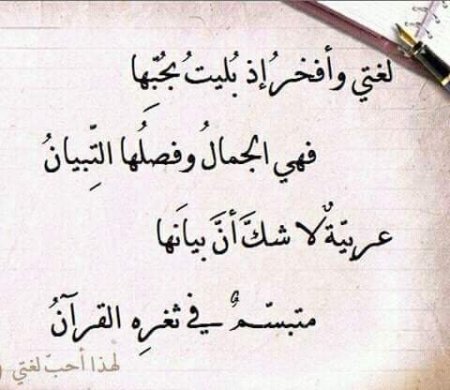 شعر وصف اللغة العربية