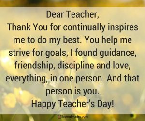 love messages for teachers