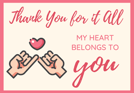 love messages for him to say thank you