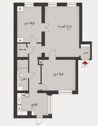 خرائط شقق صغيرة 100 متر1