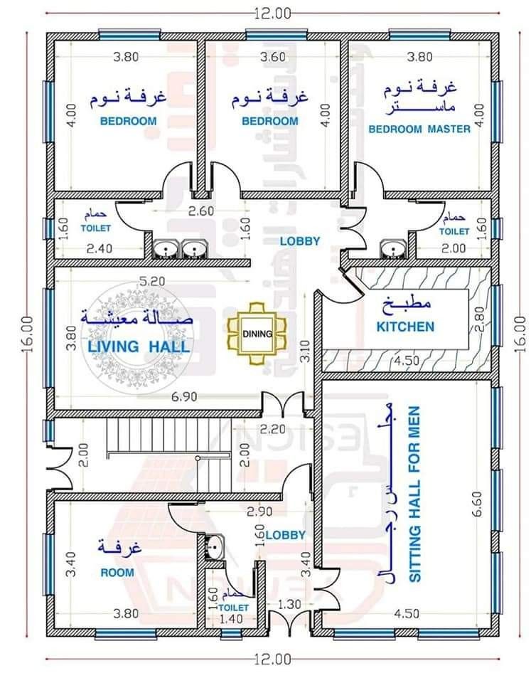 مخططات منازل 12*12 1