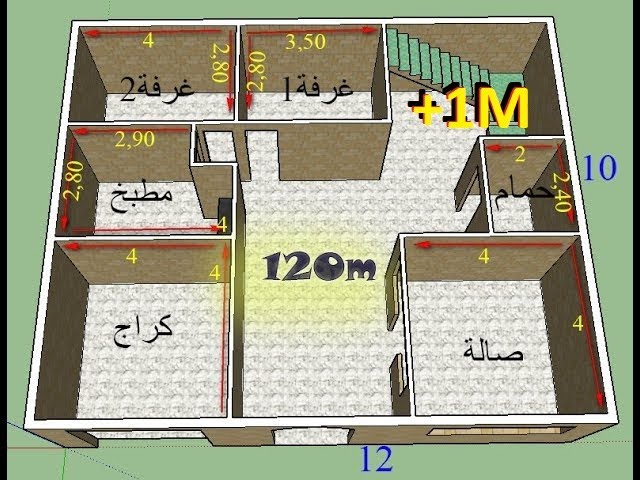مخططات منازل 12*12 1