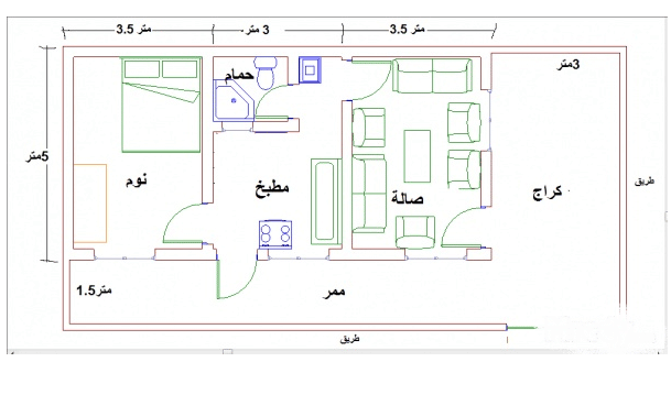 مخططات منازل 130 متر مربع5