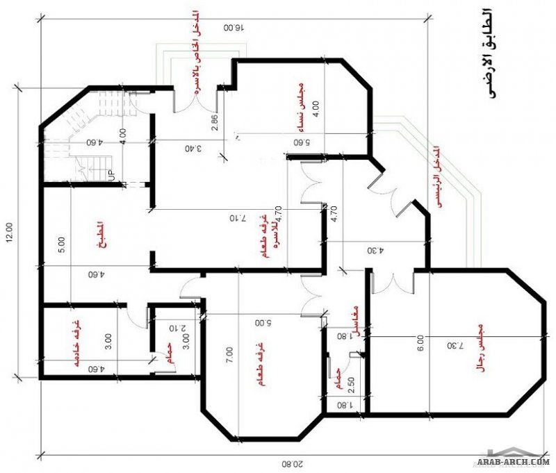 مخططات فلل دورين 500 متر2