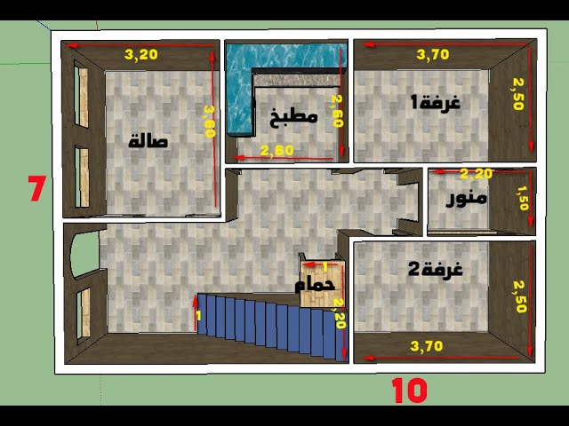 خرائط شقق صغيرة 70 متر4
