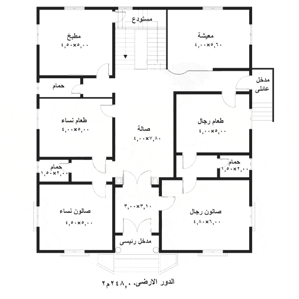 مخطط دور ارضي كامل 3
