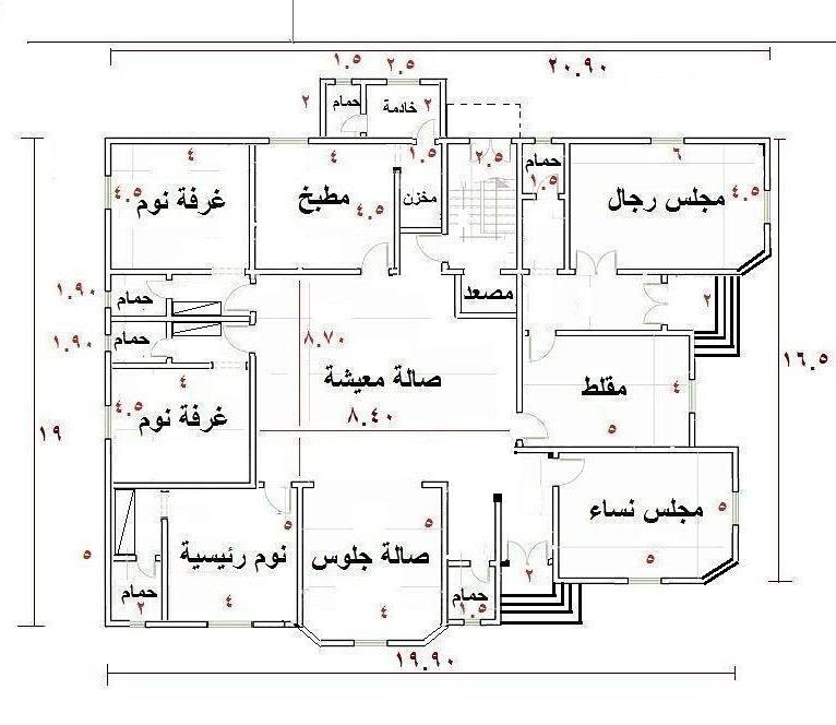 مخطط دور ارضي كامل 4