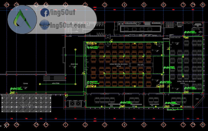 تصميم قاعات افراح dwg 2