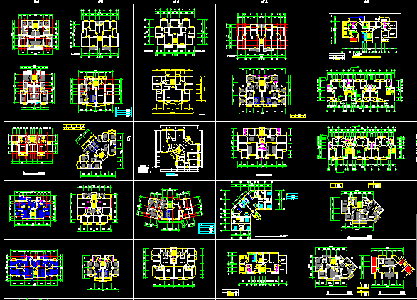 بلانات شقق سكنية dwg3
