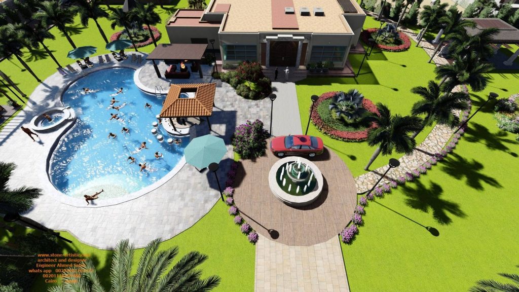 تصميم حدائق فلل4