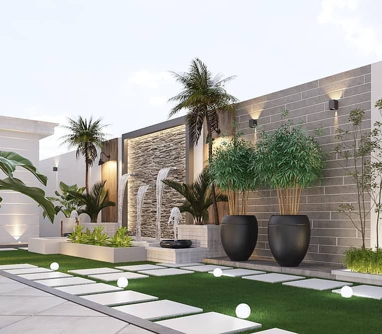 تصميم حدائق فلل5