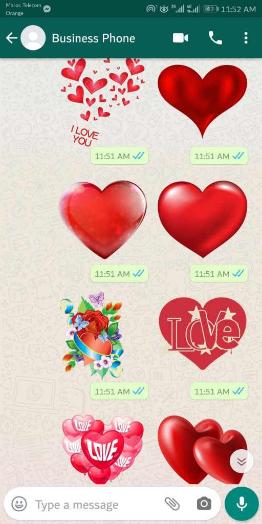 ملصقات واتساب جاهزة حب
