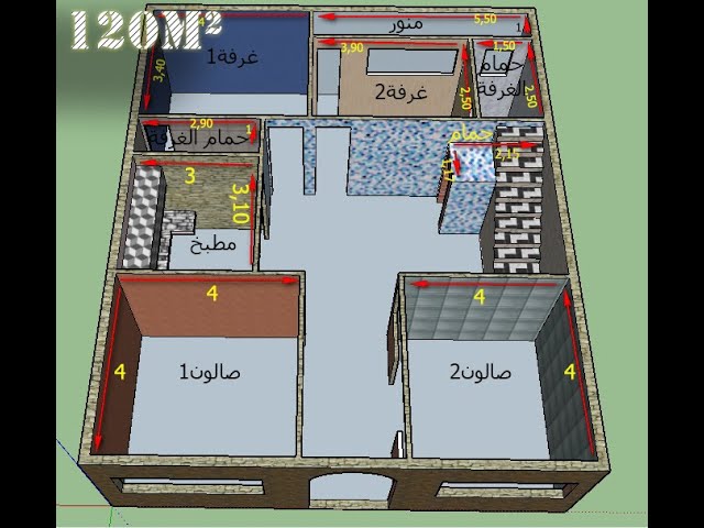 تصميم منزل 144 متر مربع2