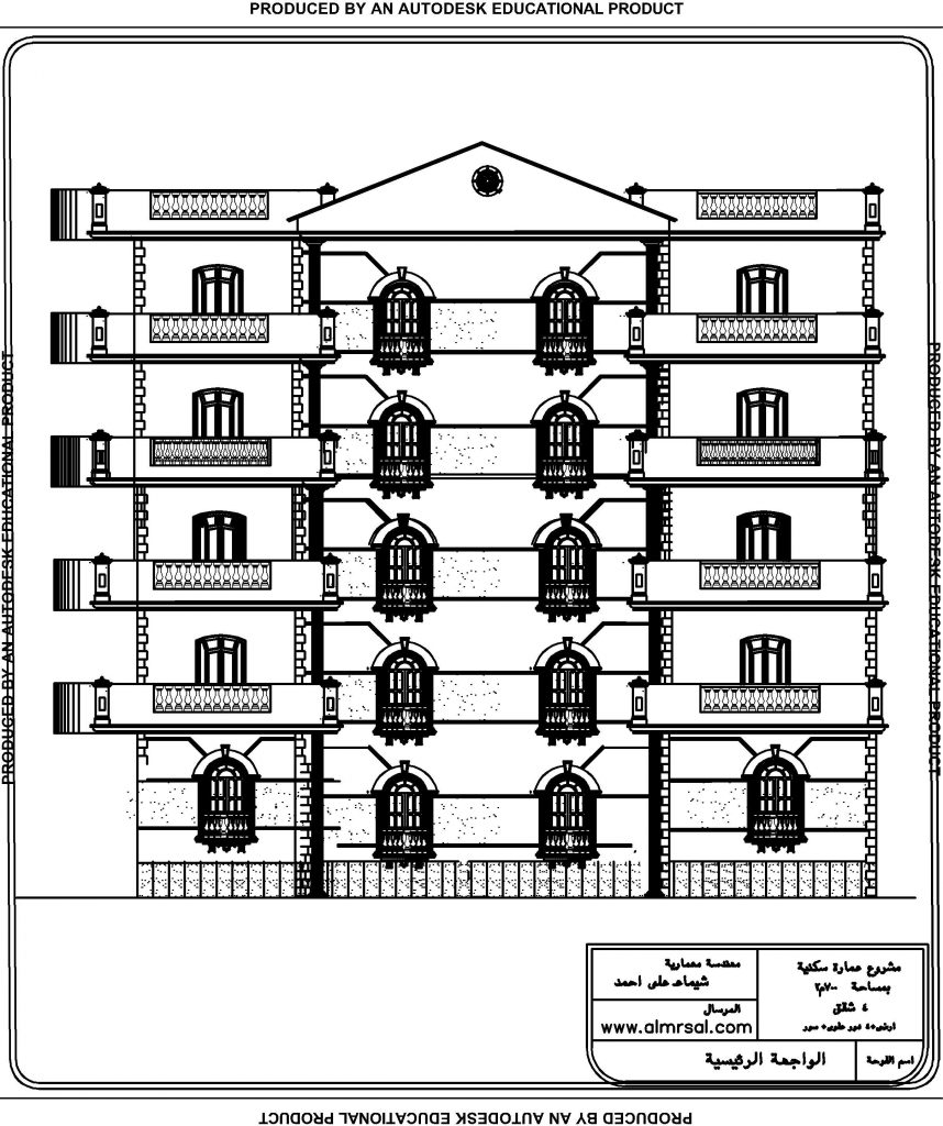 تصميم عمارة سكنية 4 شقق5
